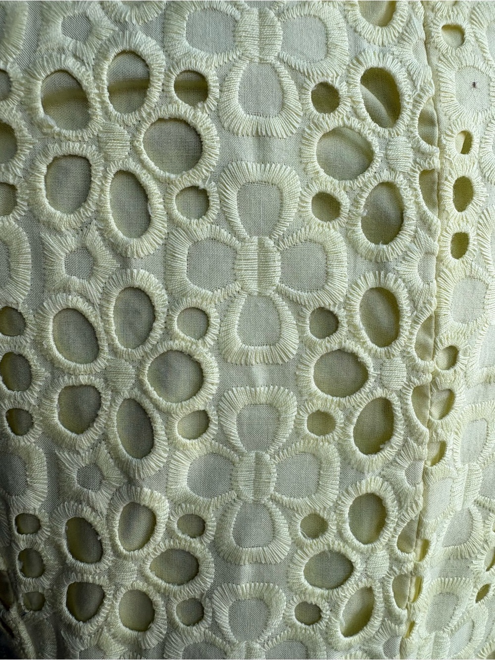 Tommy Hilfiger Butter Yellow Eyelet V-Neck Sleeveless Mini Dress - Picture 17 of 17
